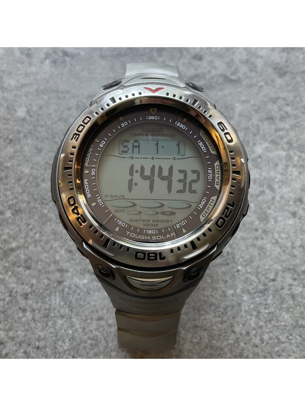 Casio Sea Pathfinder SPF-70 Titanium Triple Sensor Tough Solar Digital Watch A10